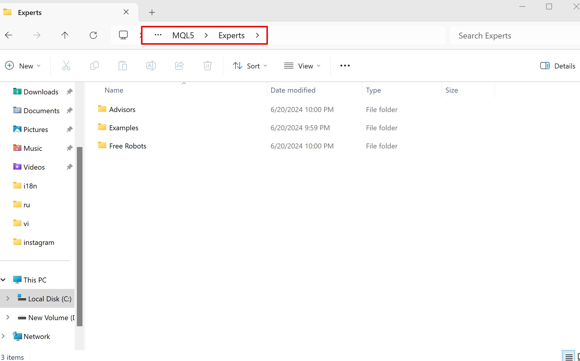 MT5 Data Folder To Paste EA files